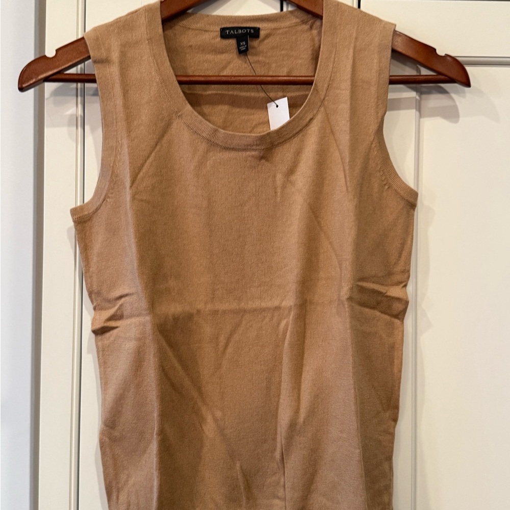 Talbots Camel Knit Sleeveless Shell Tank